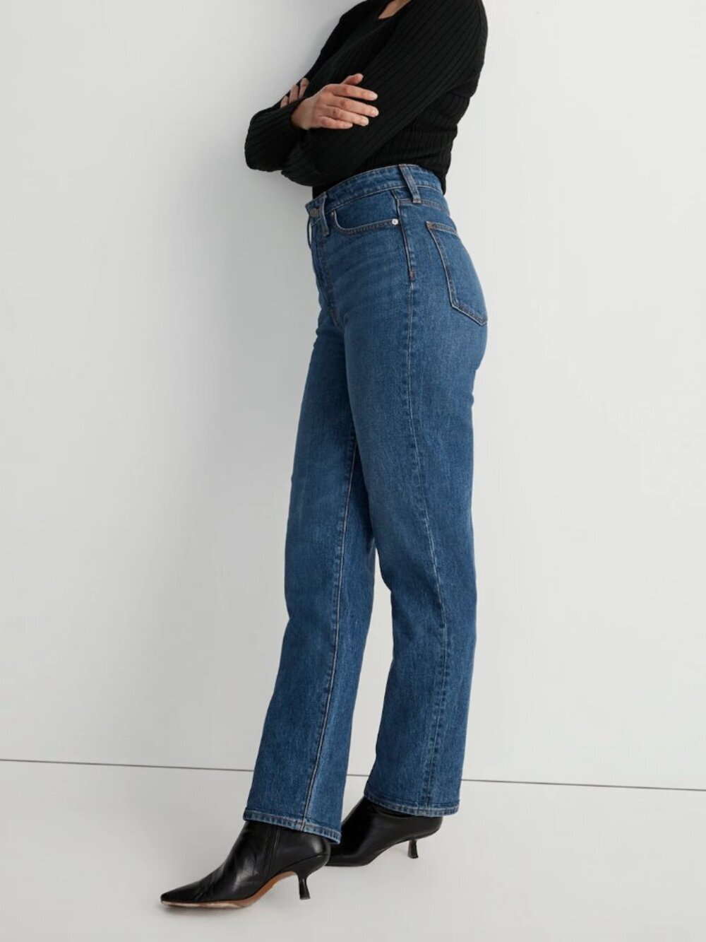 NWT Madewell Curvy Perfect Vintage Straight Leg Jeans Medium Wash Sz 25